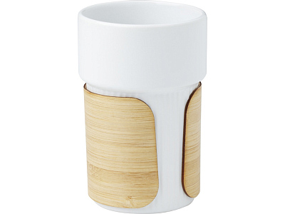 Стакан Fika с бамбуковым чехлом (Белый)