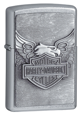 Зажигалка ZIPPO Harley-Davidson®, с покрытием Street Chrome™, латунь/сталь, серебристая, 38x13x57 мм (Серебристый)