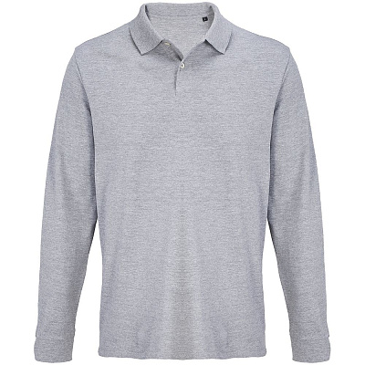 Рубашка поло унисекс с длинным рукавом Pacific LSL  (Серый меланж)