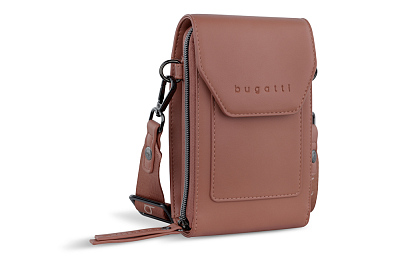 Сумка наплечная BUGATTI Almata, абрикосовая, полиуретан, 11х4х19 см (Оранжевый)