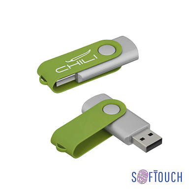 Флеш-карта "Vostok", объем памяти 16Gb, покрытие soft touch  (Зеленое яблоко)