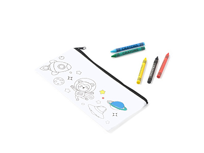 Пенал SOLAZ с рисунком-раскраской (Белый) Пенал SOLAZ с рисунком-раскраской (Белый)