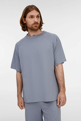 Футболка унисекс оверсайз T2, синяя (Серый)