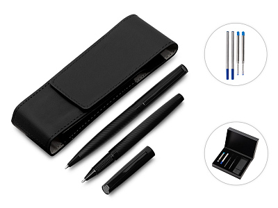 Подарочный набор ручек со сменными стержнями Dumas (Чёрный)