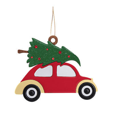 Ёлочная игрушка Машинка (красный) (Красный)