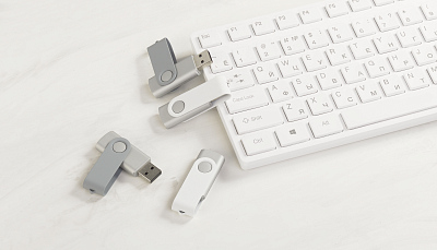 Флеш-карта "Vostok", объем памяти 16GB, покрытие soft touch#, серый