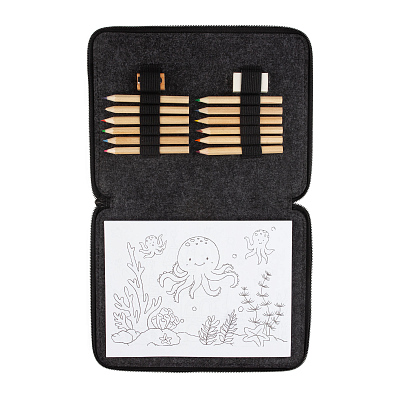 Набор для рисования "Эскиз" , черный с серым