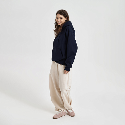 Худи релакс унисекс Адвенче (Adventure), темно-синий, размер XS/S