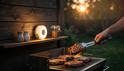 Фонарь-гирлянда "Twinkle", серый с белым