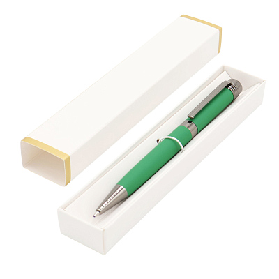 Ручка Senator в коробке Cradle белой с позолотой, зелёная (Зеленый)