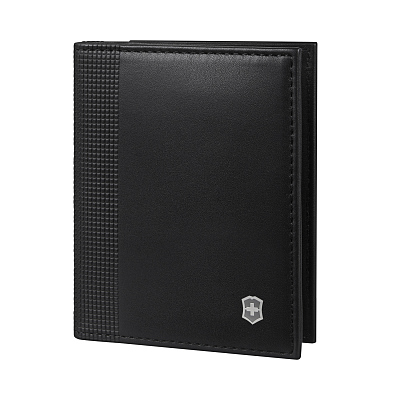 Визитница VICTORINOX Altius Alox с защитой от сканирования RFID, чёрная, натуральная кожа, 9x1x10 см