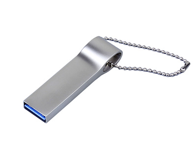 USB 2.0-флешка на 32 Гб с мини чипом и боковым отверстием для цепочки (Серебристый)