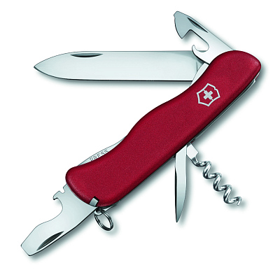 Нож перочинный VICTORINOX Picknicker 111 мм 11 функций с фиксатором лезвия красный в блистере