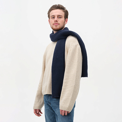 Шарф Форгес (Forges) вязаный, черный (Синий)