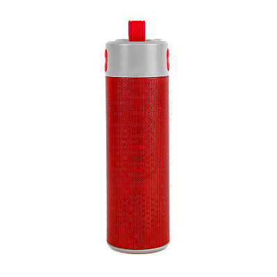 Bluetooth колонка TURBO TUBE с зарядным устройством (2000mAh) и моноподом  (Красный, серый)