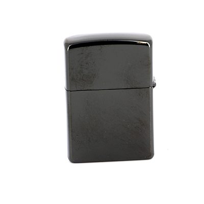 Зажигалка ZIPPO Classic с покрытием Ebony™, латунь/сталь, чёрная с логотипом, глянцевая, 38x13x57 мм (Черный)