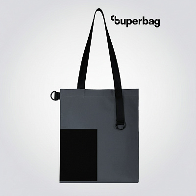 Шоппер Superbag Color (темно-серый с чёрным) (Темно-серый с чёрным) Шоппер Superbag Color (темно-серый с чёрным) (Темно-серый с чёрным)