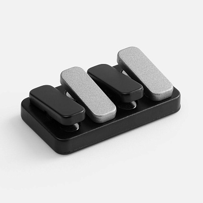 Антистресс-кликер Clacky, черный с серебристым (Серебристый) Антистресс-кликер Clacky, черный с серебристым (Серебристый)