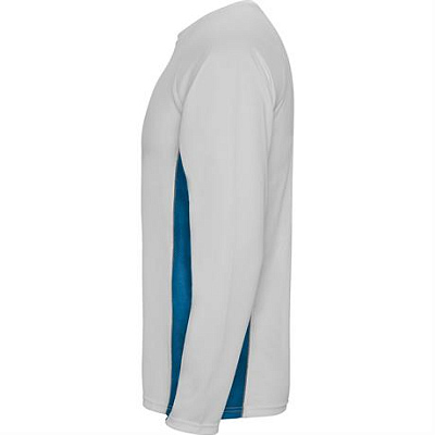 Спортивная футболка SHANGHAI L/S мужская, БЕЛЫЙ/КОРОЛЕВСКИЙ СИНИЙ 2XL