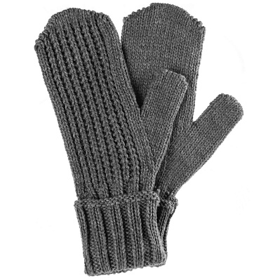 Варежки Nordkyn, темно-синие (кобальт) (Серый меланж)