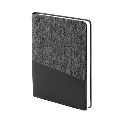 Ежедневник недатированный DENIM , формат А5, блок в линейку (Серый)