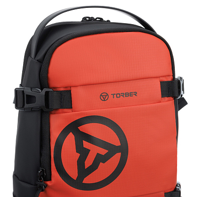 Рюкзак на одно плечо TORBER Xtreme, оранжевый/чёрный, 20 х 8 х 31 см, 5л