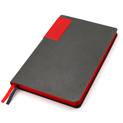 Ежедневник A5 недатированный Molfetta в мягком переплёте, серо-красный