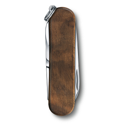 Нож-брелок VICTORINOX Classic SD, 58 мм, 5 функций, деревянная рукоять