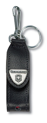 Чехол VICTORINOX для ножей-брелоков c LED 58 мм, с кольцом для ключей, кожаный, чёрный (Черный)
