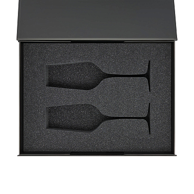 Ложемент под 2 бокала для шампанского (рифленое стекло) в среднюю коробку-трансформер (арт. 695721) (Серый)