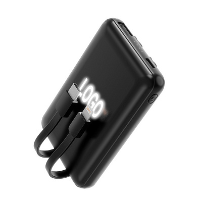 Внешний аккумулятор Eron с подсветкой гравировки, 5000 mAh, чёрный/белый (Черный/белый)