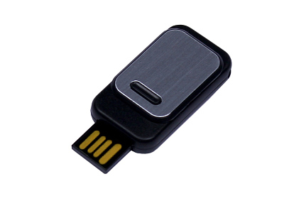 USB 2.0- флешка промо на 8 Гб прямоугольной формы, выдвижной механизм (Чёрный)