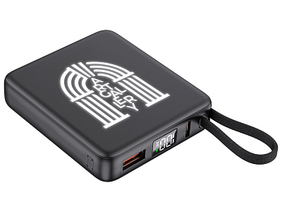 Внешний аккумулятор с подсветкой лого Nex, 5000 мАч (Чёрный)