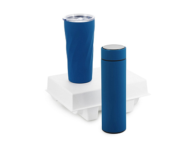 Подарочный набор FAMILY с термосом и термокружкой (Синий)