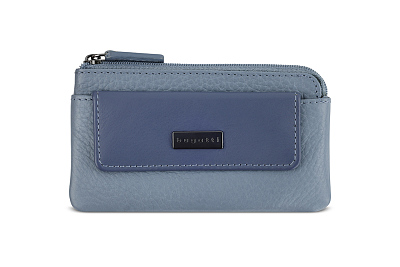 Ключница BUGATTI Sina, голубая, воловья кожа/полиэстер, 13х1,5х7 см