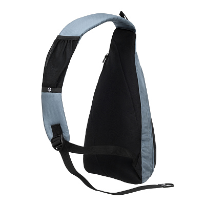 Рюкзак TORBER с одним плечевым ремнем, черный/серый, полиэстер/добби, 25x15x45 см, 7 л