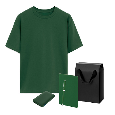 Набор с одеждой RUST (футболка, аккумулятор, блокнот, ручка) , XS/S (Зеленый)