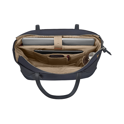 Сумка VICTORINOX Victoria Signature Tote, синяя, нейлон/кожа, 51x15x30 см, 19 л