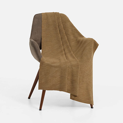 Плед Locus Solus, коричнево-бежевый меланж (Бежевый)