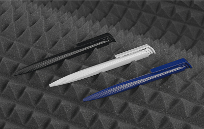 Ручка шариковая TRIAS CARBON, белый, белый