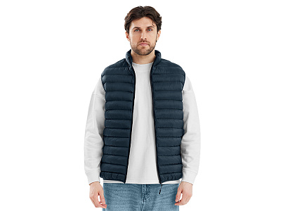 Стеганый жилет Uniqloud, мужской (Тёмно-синий)