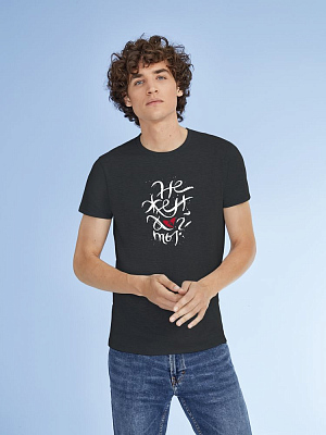 Футболка «Нежен», черный меланж (Чёрный)