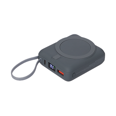 Внешний аккумулятор с подсветкой Риттер PD (Ritter PD) 10000mAh с функцией беспроводной зарядки 15W  (Серый)