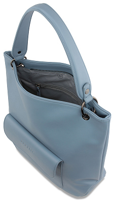 Сумка-хобо BUGATTI Almata, голубая, полиуретан, 41х11х32 см