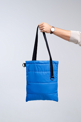 Шоппер Superbag Bubble, с магнитной кнопкой (голубой с черным)