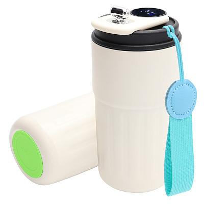 Термокружка Ashly To Go, белая/бирюзовая/светло-зелёная (Белый/бирюзовый/светло-зелёный)