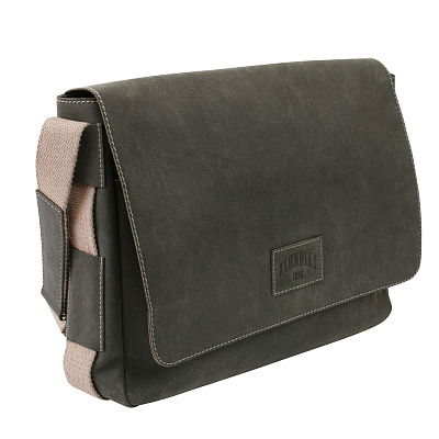 Сумка KLONDIKE Native, натуральная кожа в черном цвете, 39 х 10 х 31 см