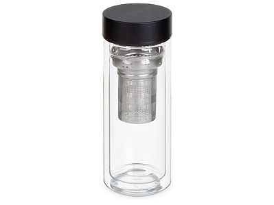 Стеклянная термобутылка Glassir, 500мл (Черный/прозрачный)