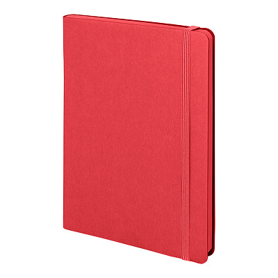Бизнес-блокнот "RILY", формат А5,  красный, блок в точку (Ярко-красный)