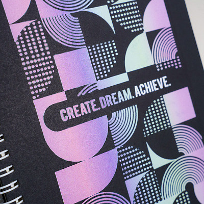 Блокнот на двойной пружине HELIX, 143 х 205 мм, черный с белым, блок в линейку